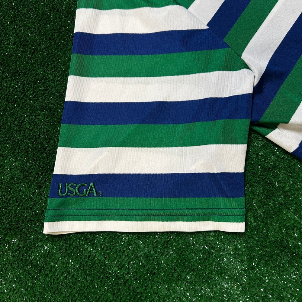 Polo Ralph Lauren 2017 US Open Erin Hills Golf Polo Striped Blue Green XL - Picture 11 of 12